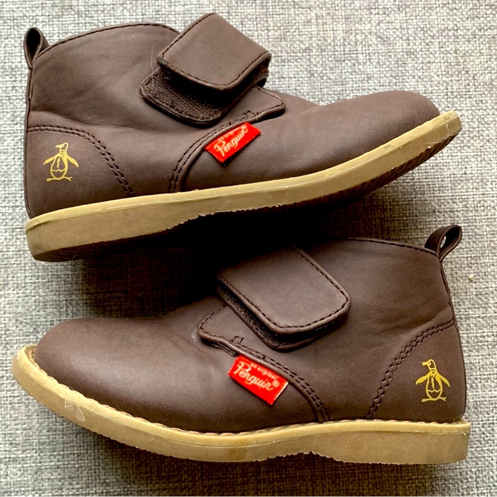 Original Penguin Kids Brown Shoes toddler size 9 rubber sole